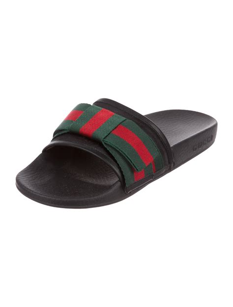 gucci web bow satin slide